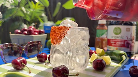 Sweet and Spicy Cherry Margaritas