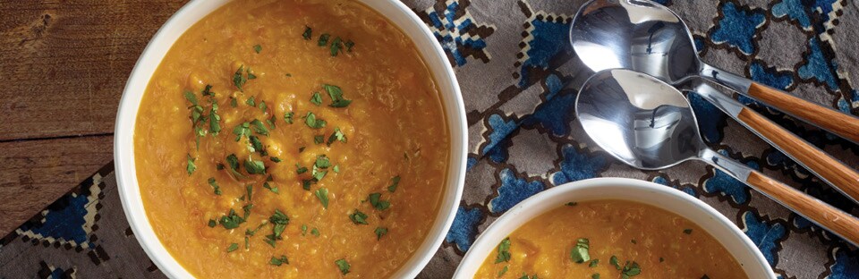 Curried Red Lentil and Sweet Potato Soup