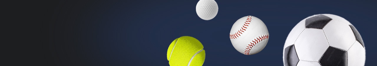 Support Resources & Responsible Gaming with sports balls flying through air