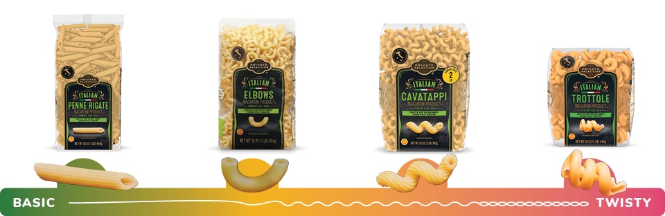 Bags of dry pasta