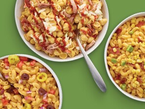3 bowls of mac and cheese