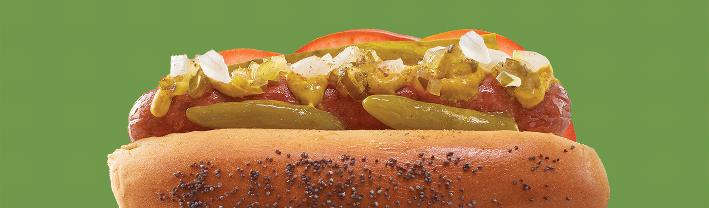 closeup of a hot dog