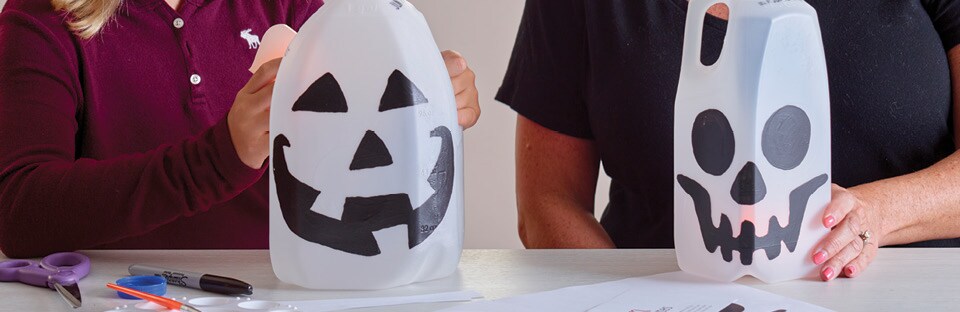 Milk Jug Luminaries
