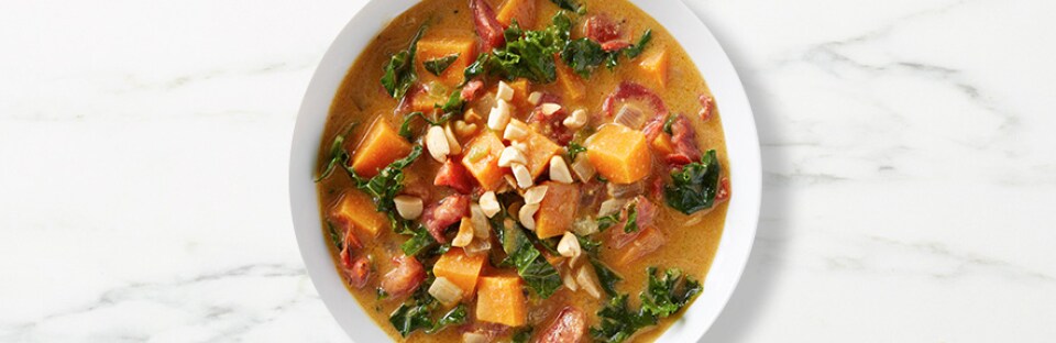 Pressure-Cooker Spicy Sweet Potato Peanut Soup