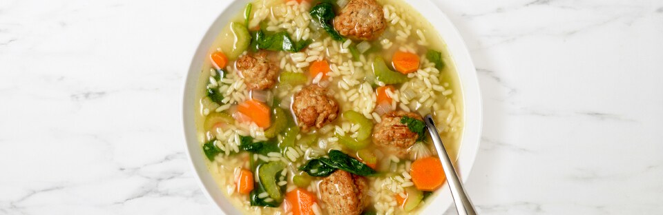 Turkey Meatball and Rice Soup