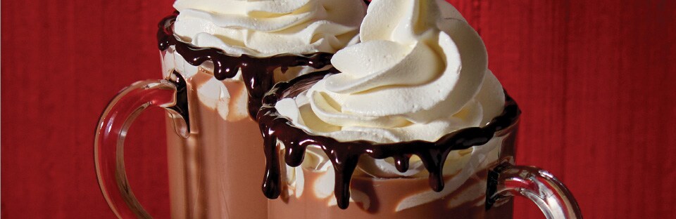 Mugs of haunted hot chocolate