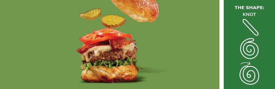 Hamburger with pretzel bun