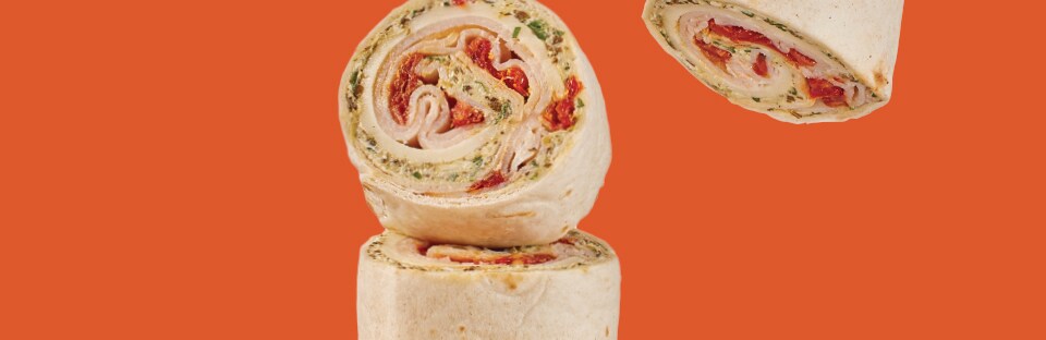 turkey pesto pinwheels