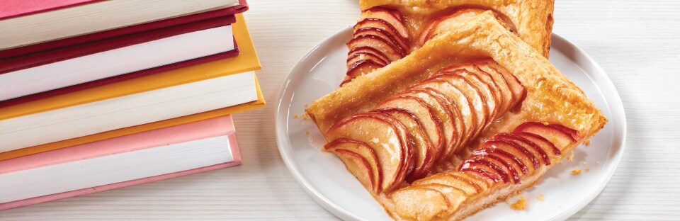 Books with Piece of French Apple Tart