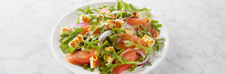 Grapefruit Halloumi Salad