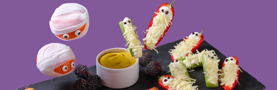 mummy clementines and veggie mummies