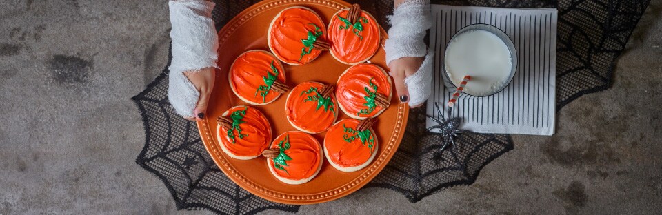 Pumpkin Sugar Cookies on plate