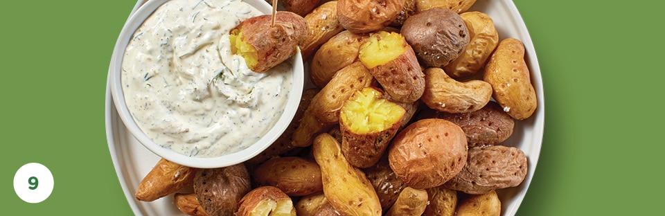 Salt-Roasted Potatoes with Creamy Dill Dip