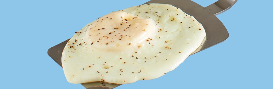 Over hard fried egg on spatula