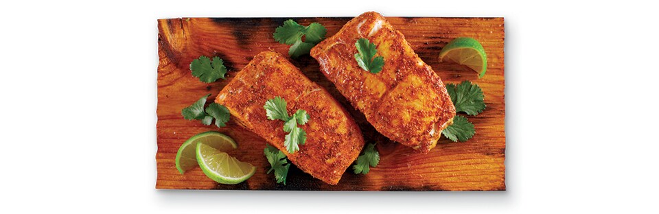 Grilled Halibut on a Wood Plank