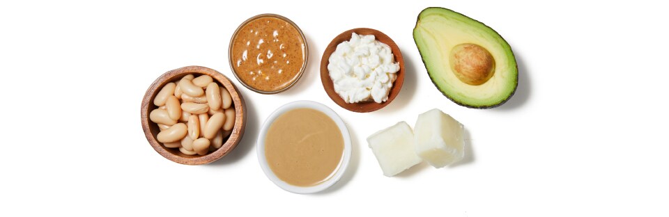 : little bowls of protein and fat add-ins