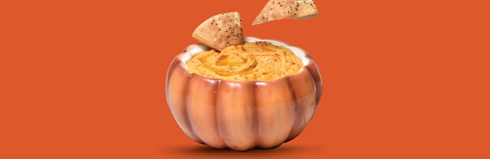 Smoky Pumpkin Hummus and Pita Chips