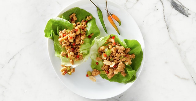 Lettuce Cups with Tangy Ground Chicken Recipe