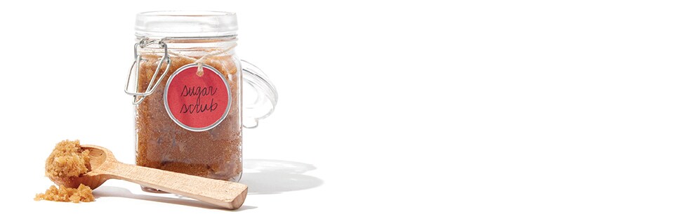 jar of homemade sugar scrub