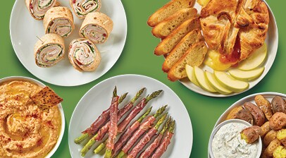 5 plates of holiday apps