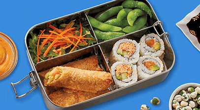 bento box filled with sushi