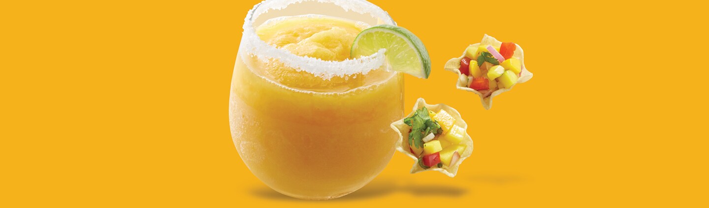 Frozen Mango Margarita and Mango Salsa Cups