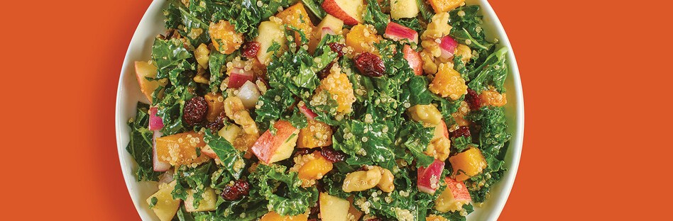  A bowl of Warm Kale, Quinoa and Butternut Squash Salad