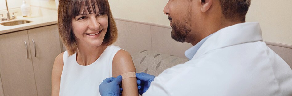 woman getting vaccinated