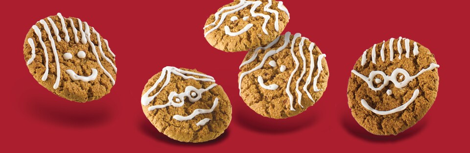 gingerbread cookies decorated as faces