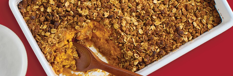 sweet potato casserole with oat streusel