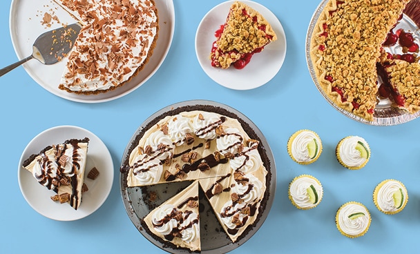 Assorted pies and mini pies
