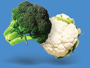 Broccoli and cauliflower