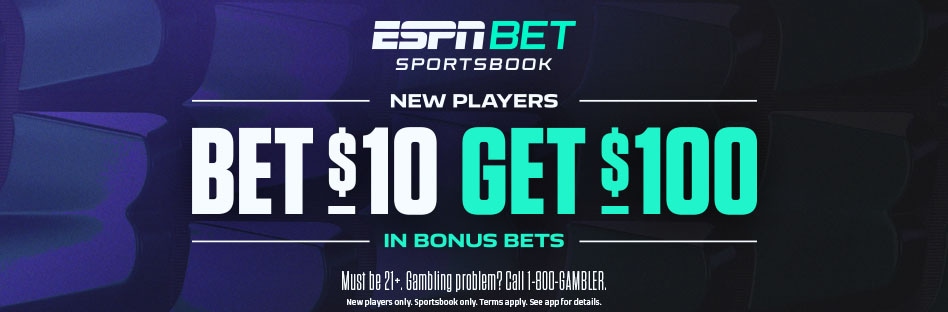New Player Offer – Bet $10, Get $100 in Bonus Bets by placing a sportsbook cash wager of $10 or more.