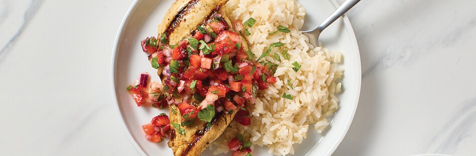 Grilled Chicken with Strawberry Salsa